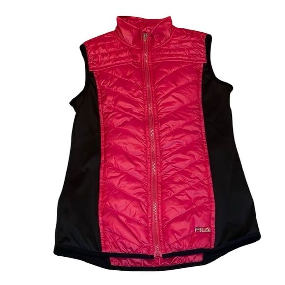 Fila Puffy Vest, hot pink black, Small - Picture 1 of 8